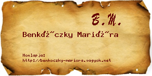 Benkóczky Marióra névjegykártya